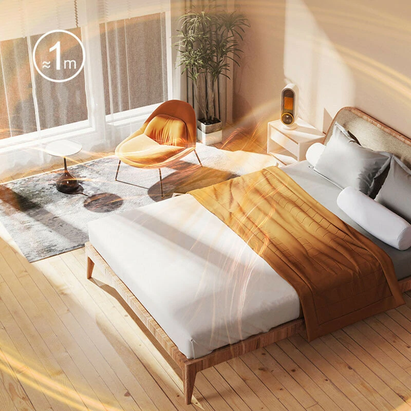 (image for) 1200W Remote Control Electric Heater Portable with LED Disaplay Desktop Fan Heater Ceramic Heating Warm Air Blower Home Office Warmer Machine for Winter