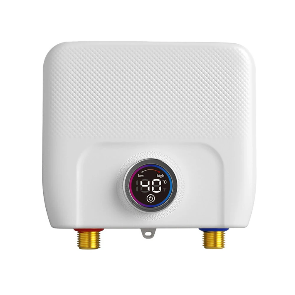 (image for) 4000W / 6500W Instantaneous Water Heater Knob Wall Mounted Electric Heaters Variable Frequency Instant Knob Electric Water Heater for Bathroom Shower Kitchen